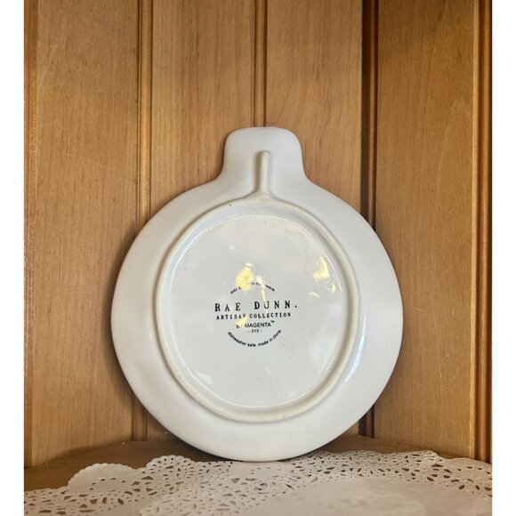 Rae Dunn Artisan Collection Tis The Season Ornament Shaped Ceramic Dish - Picture 2 of 4